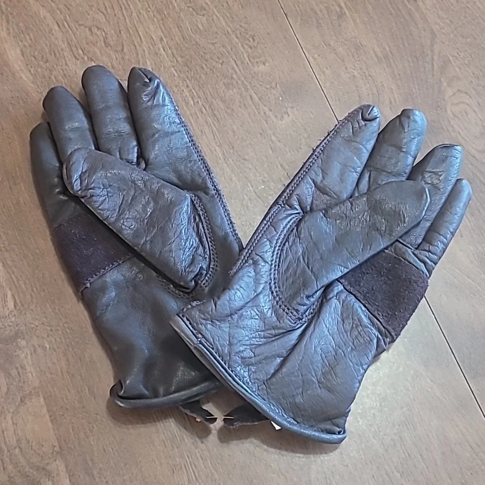 Women's Brown Leather Gloves Size L/XL very good pre-owned Condition